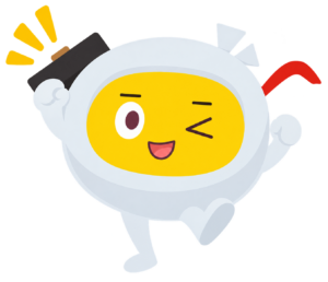 ウインクして応援するホワイト解体のキャラクター